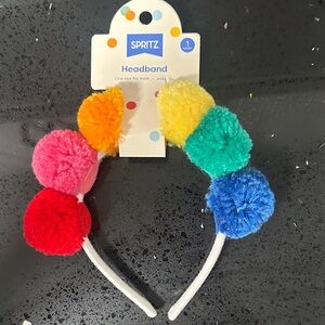 NWT Spritz Multicolor Pom Pom Headband Ages 3 +
